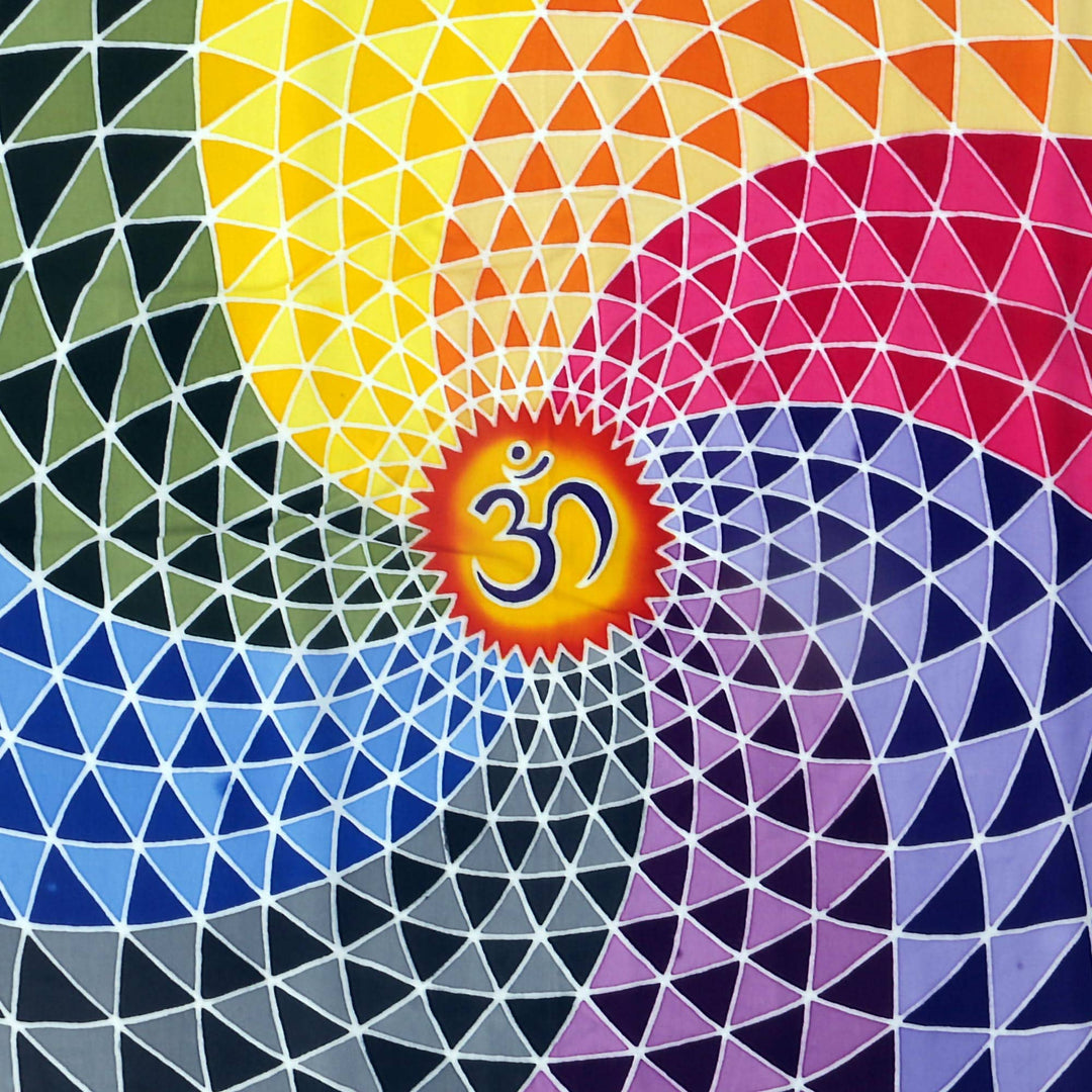 Om Symbol Batik Rayon Wall Hanging from Bali - Om Daydream