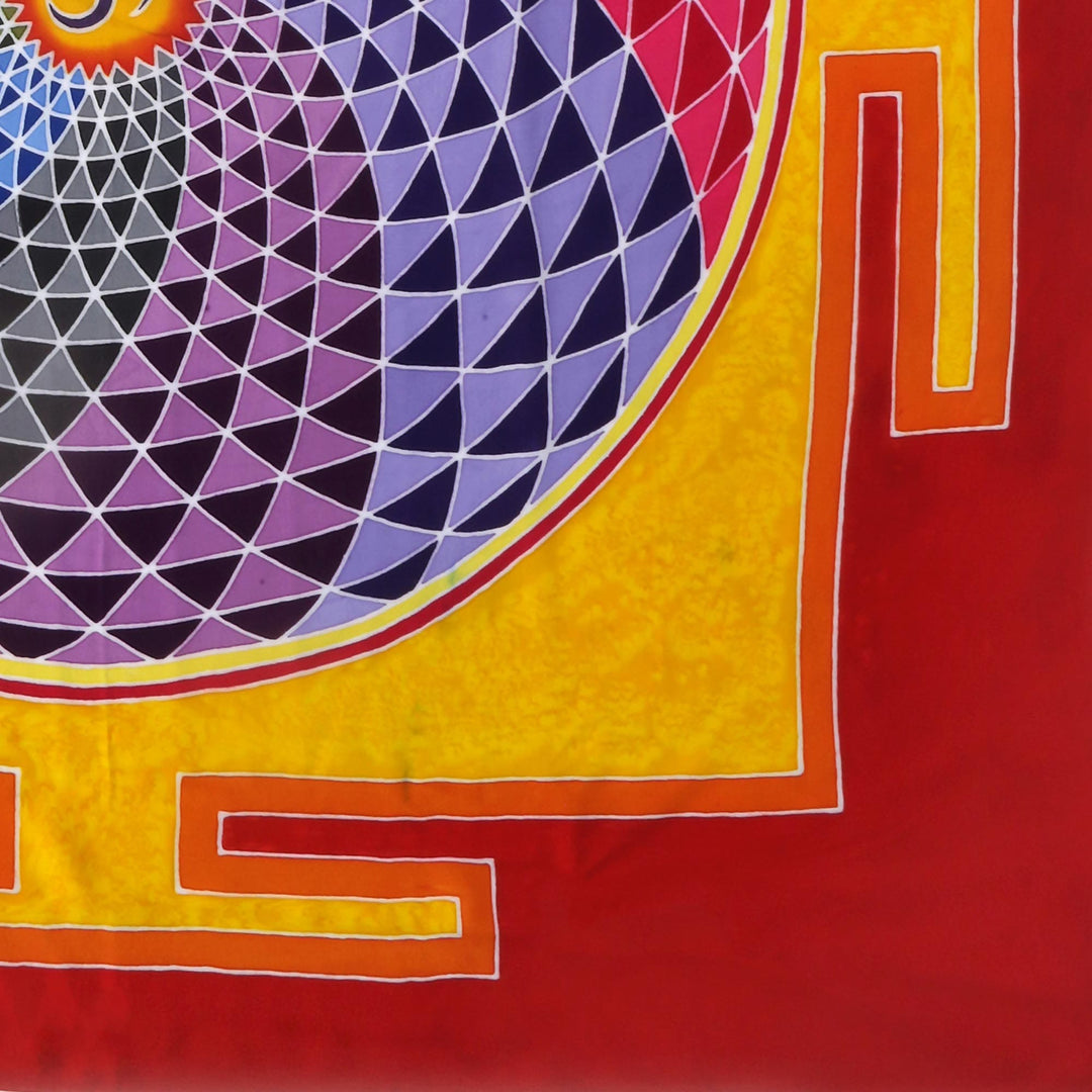 Om Symbol Batik Rayon Wall Hanging from Bali - Om Daydream