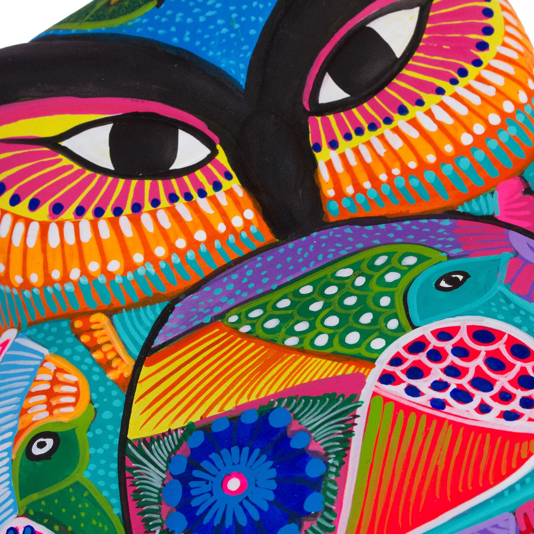 Hand-Painted Owl Ceramic Wall Ornament with Flowers - The Wisest Bird