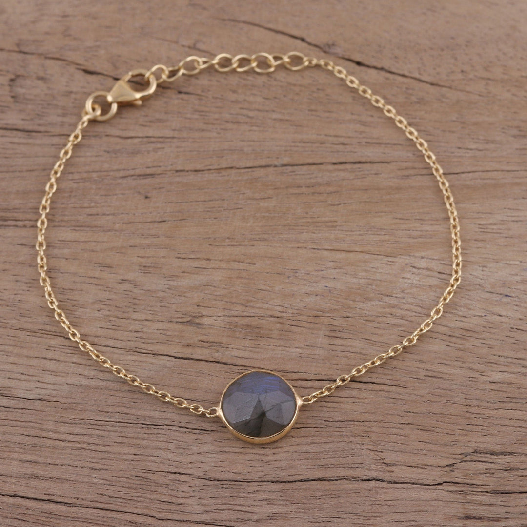 Handmade Vermeil Labradorite Pendant Bracelet - Mesmerizing Night