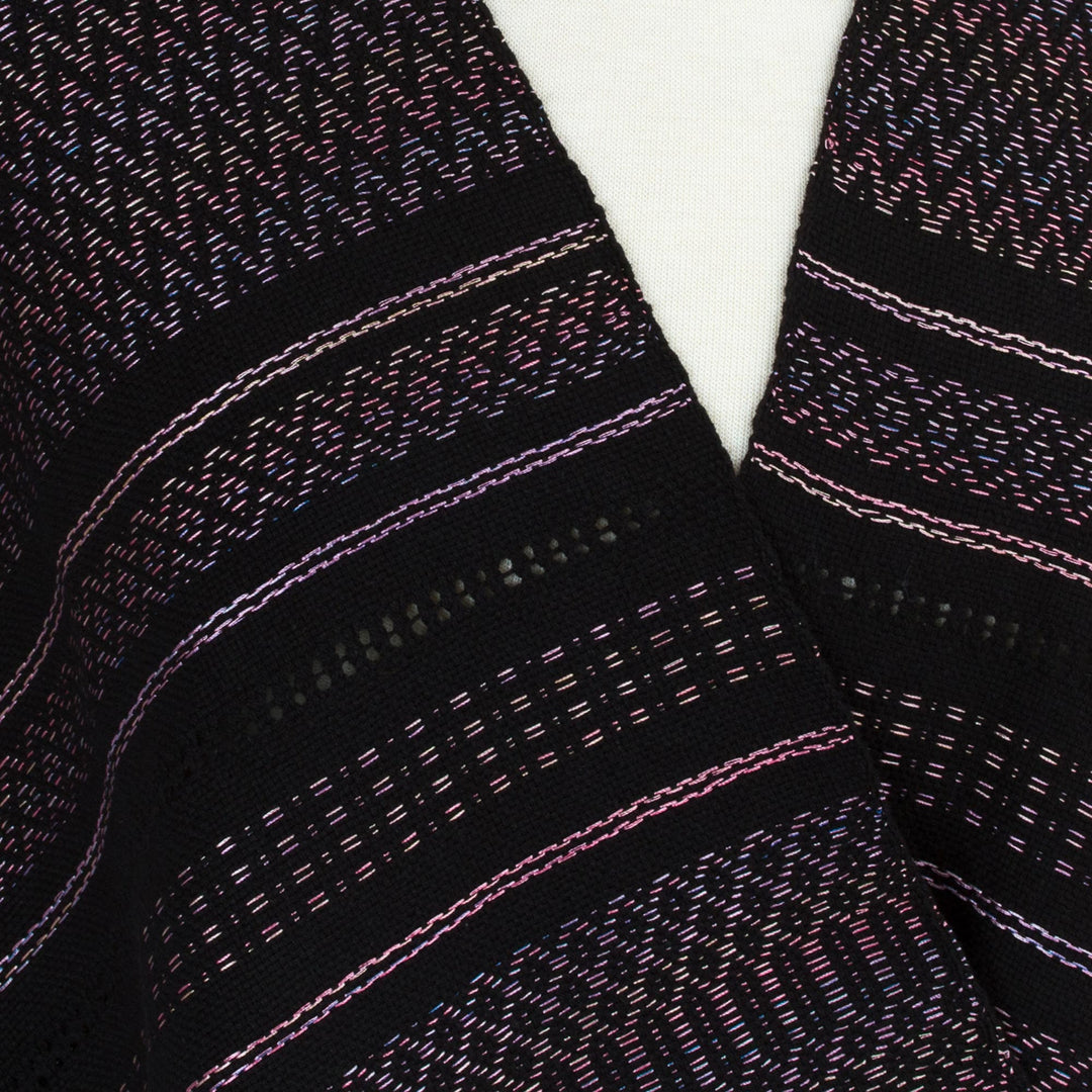 Handwoven Patterned Cotton Shawl from Mexico - Elegant Designs