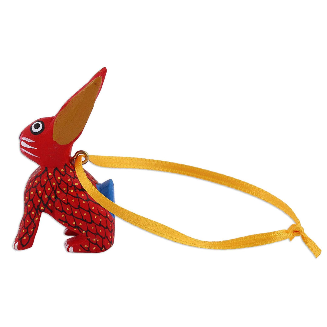 Wood Alebrije Rabbit Ornaments (Set of 5) from Mexico - Sweet Rabbits
