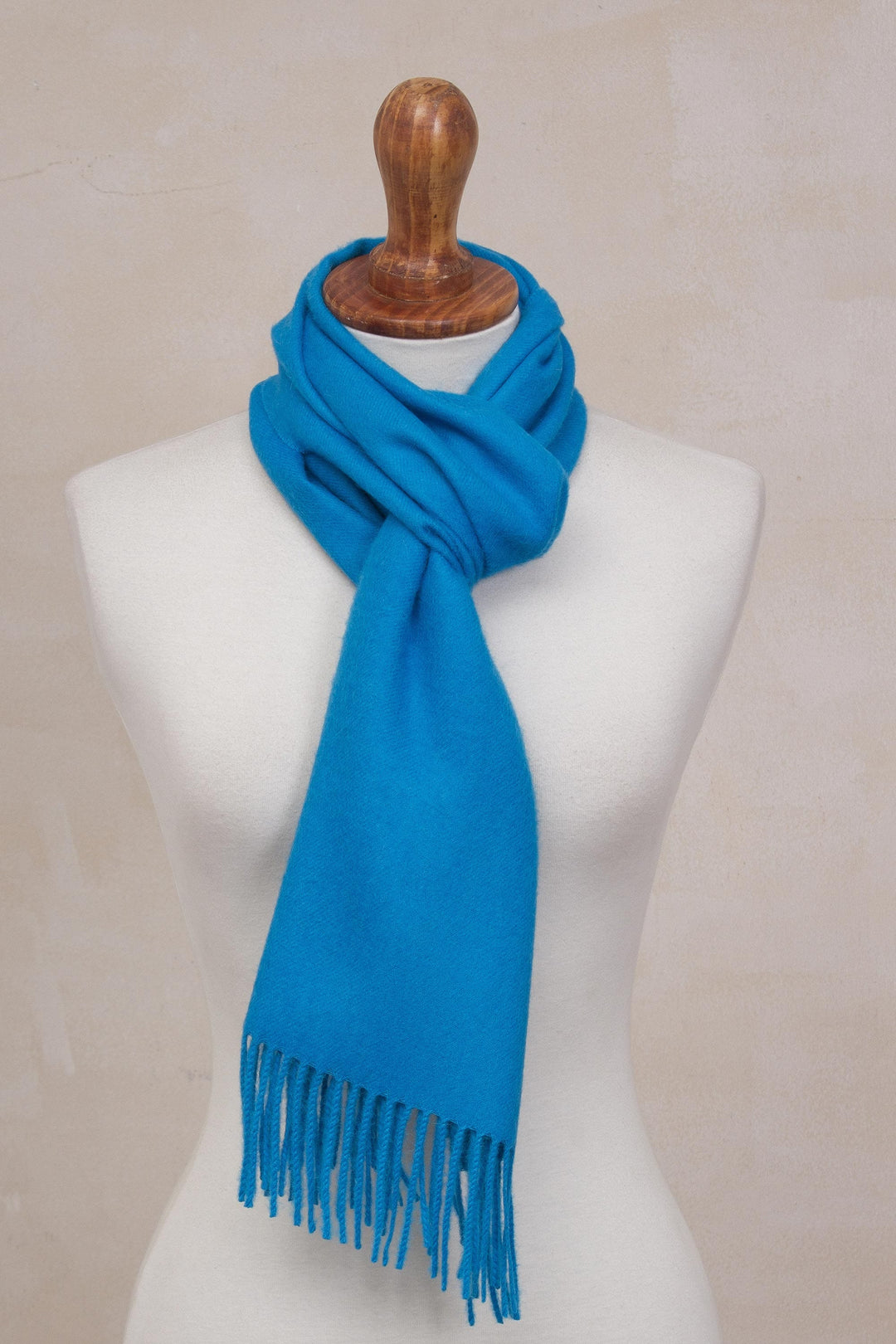 100% Baby Alpaca Azure Blue Scarf - Azure Embrace