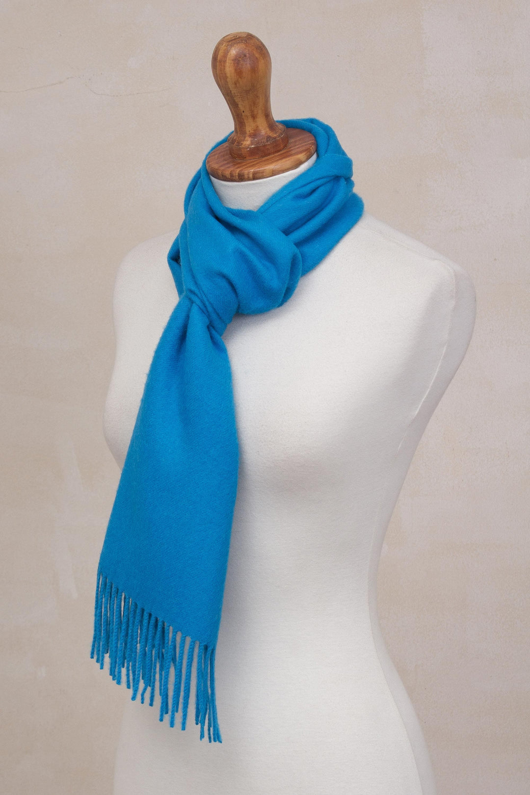 100% Baby Alpaca Azure Blue Scarf - Azure Embrace