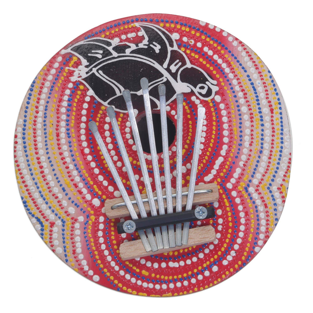 Handmade Coconut Shell and Wood Turtle Kalimba Thumb Piano - Joyous Turtle