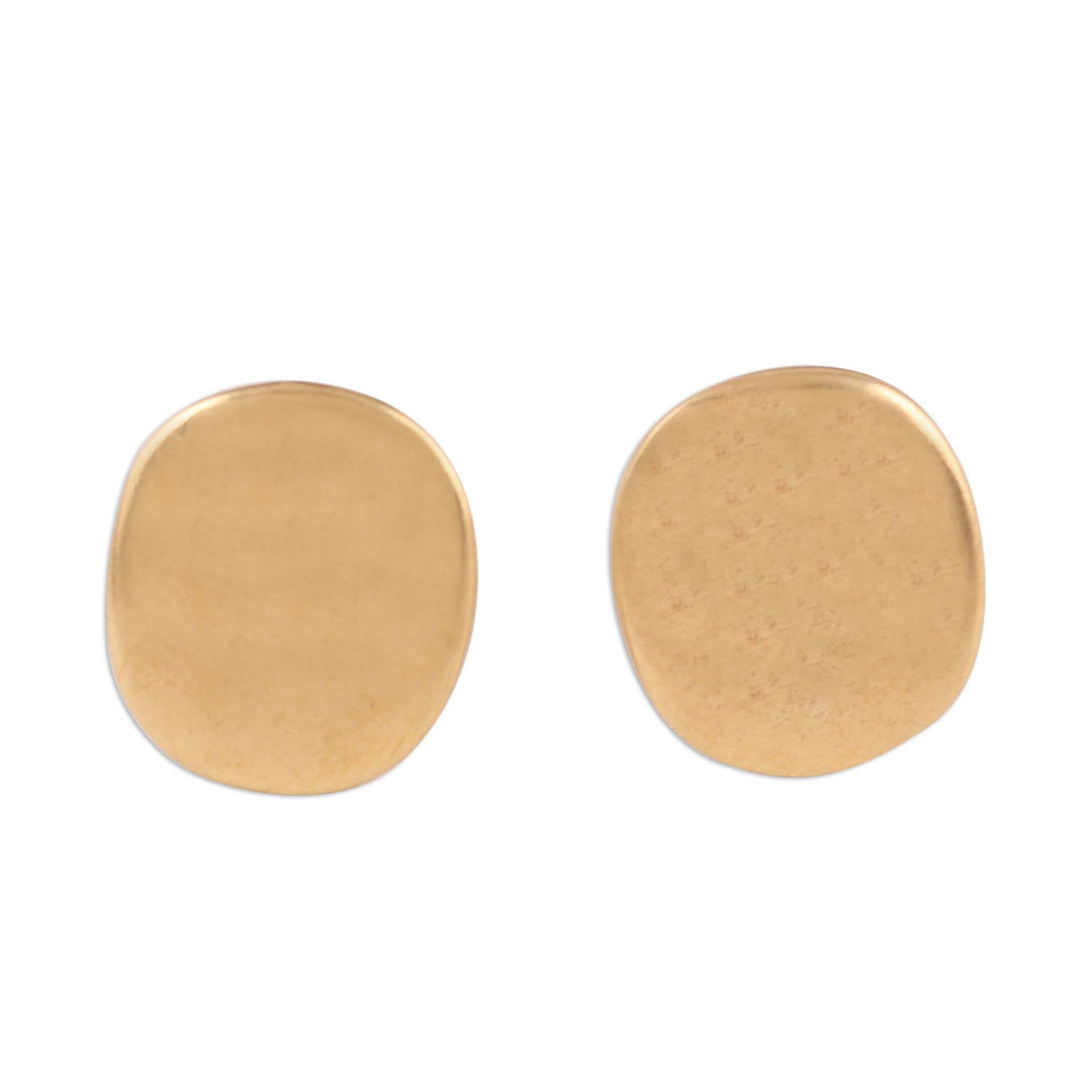 Handmade 22k Gold Plated Sterling Silver Stud Earrings - Vibrant Buttons