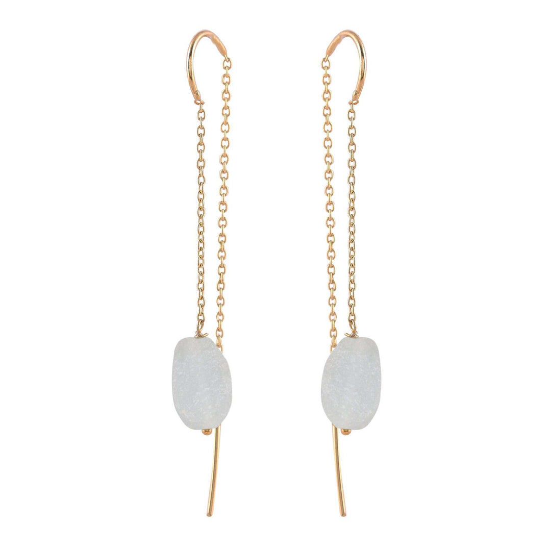 Handmade 22k Gold Plated Sterling Silver Aquamarine Earrings - Bright Bulbs