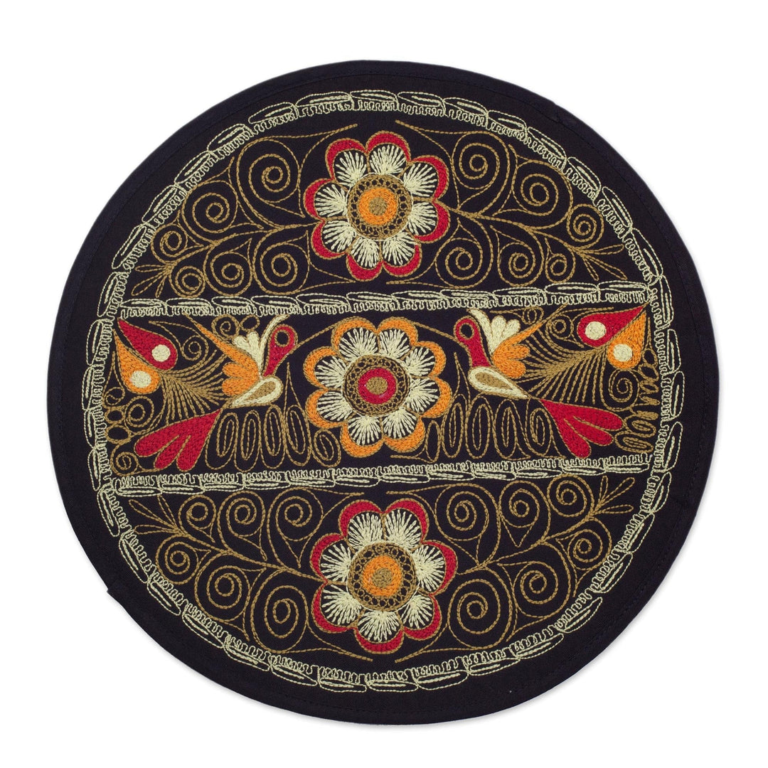 Floral Placemats in Camel (Set of 4) - Flowering Colca in Camel