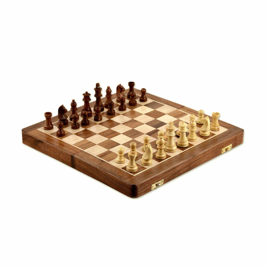 Acacia and Kadam Wood Chess Set with Playing Pieces - Royal Delight