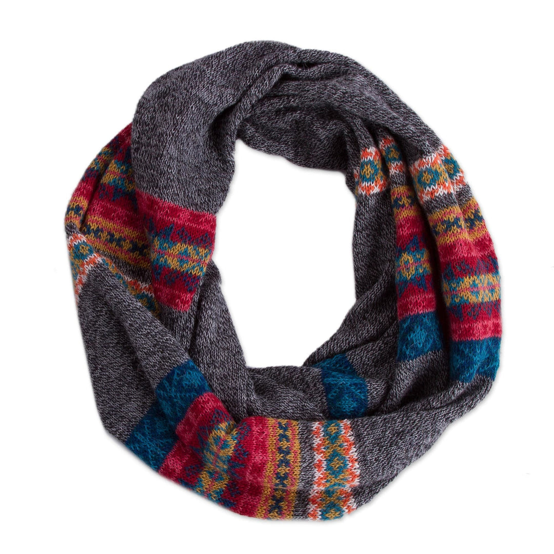 Multicolored 100% Alpaca Neck Warmer from Peru - Multicolored Inca