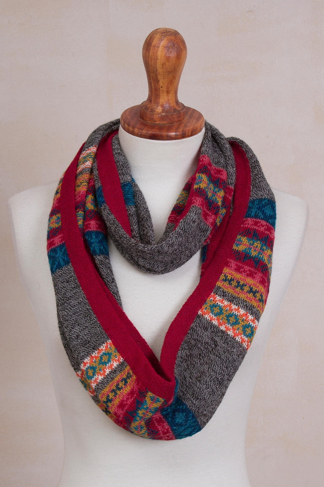 Multicolored 100% Alpaca Neck Warmer from Peru - Multicolored Inca
