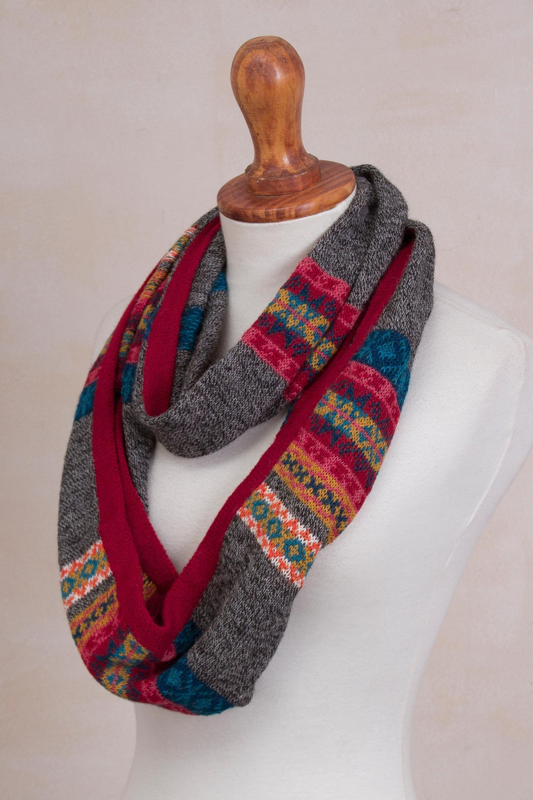 Multicolored 100% Alpaca Neck Warmer from Peru - Multicolored Inca