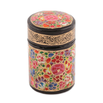 Hand-Painted Multi-Colored Floral Wood Toothpick Holder - Floral Explosion
