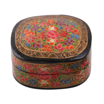 Hand-Painted Floral and Metallic Gold Decorative Box - Cheerful Flare