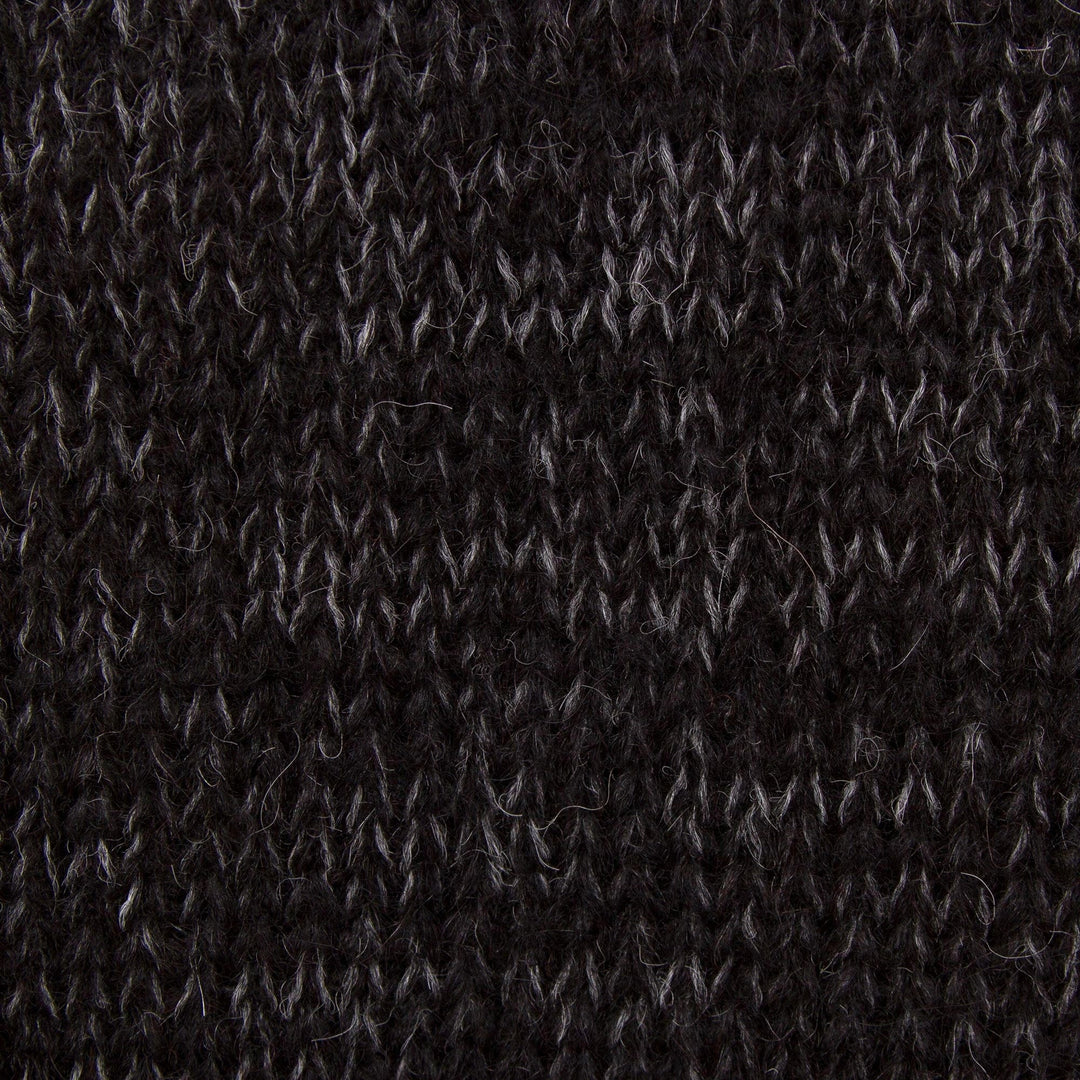Black and Grey Alpaca Blend Infinity Scarf from Peru - Night Mountains