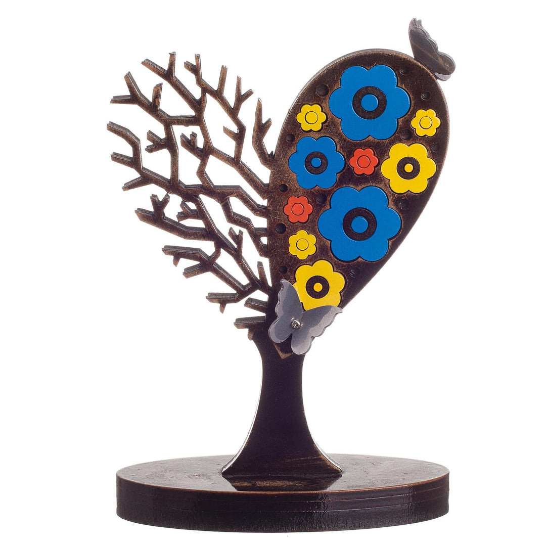 Flowering Heart Tree with Butterflies Aluminum Sculpture - Well-Loved Tree