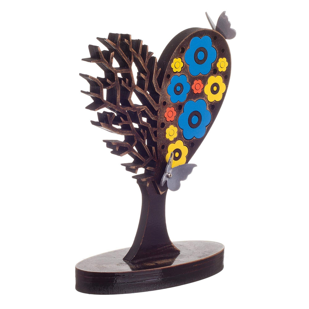 Flowering Heart Tree with Butterflies Aluminum Sculpture - Well-Loved Tree