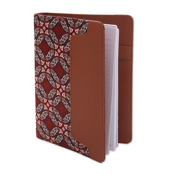 Faux Leather and Cotton Diamond and Circle Motif Planner - Orderly Garden