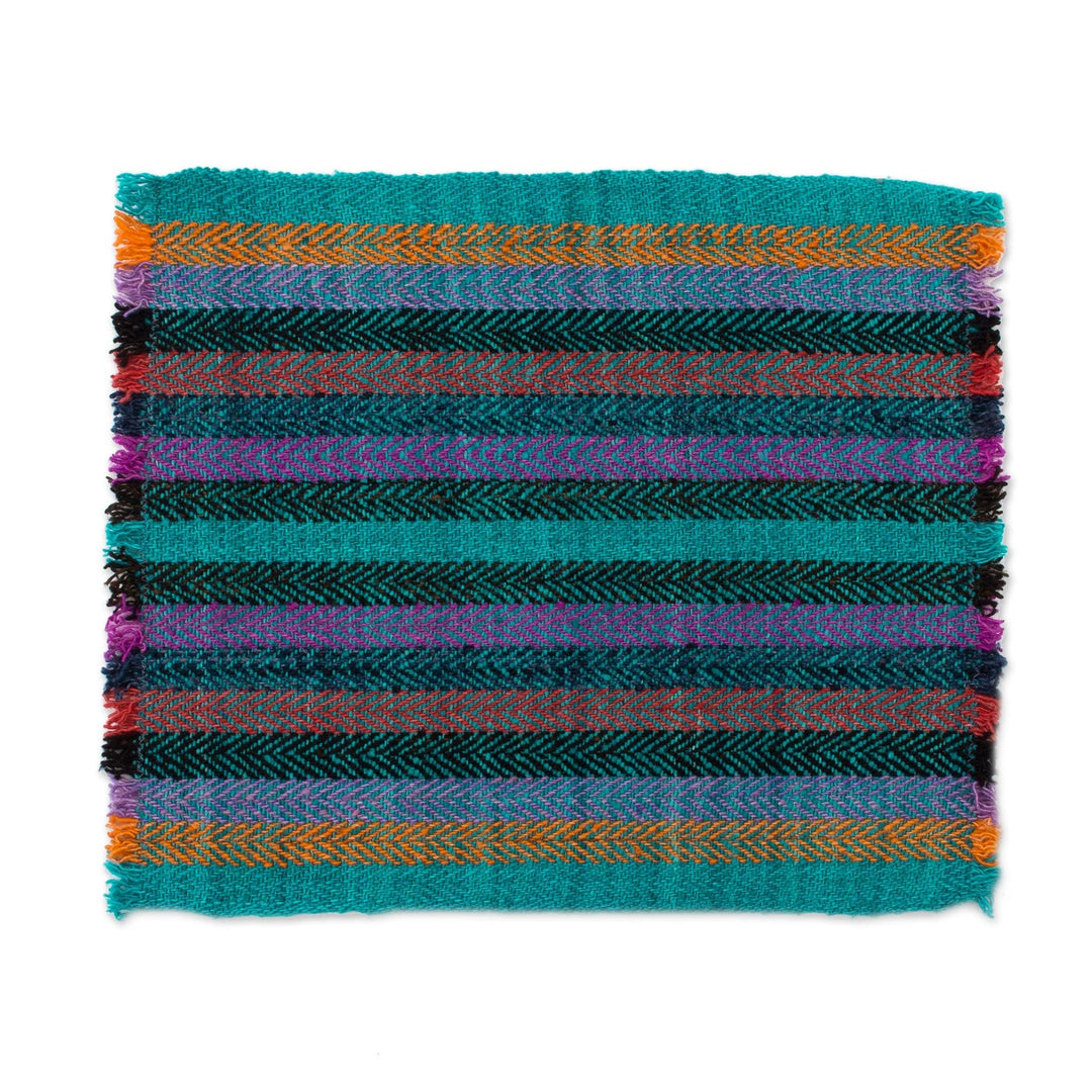Six Striped Wool Placemats - Jungle Joy