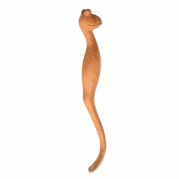 Handmade Suar Wood Gecko Back Scratcher from Bali - Sleepy Gecko