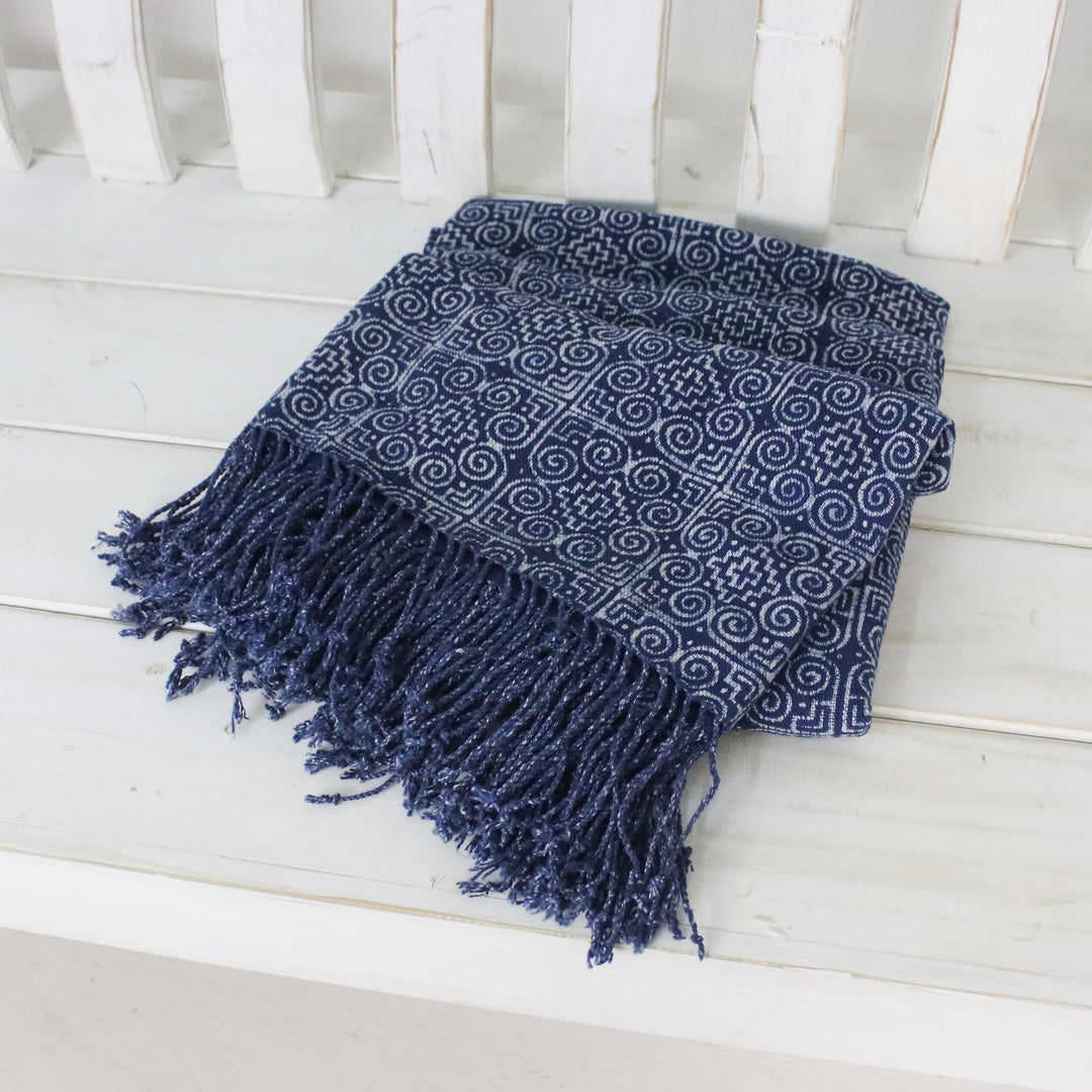 Artisan Crafted Batik Cotton Throw from Thailand - Classic Technique
