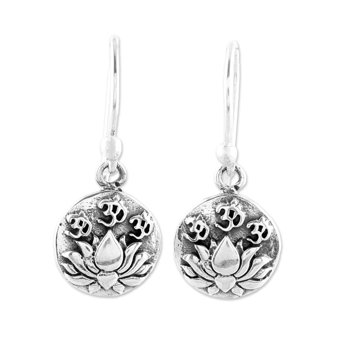 Sterling Silver Lotus Dangle Earrings - Divine Lotus