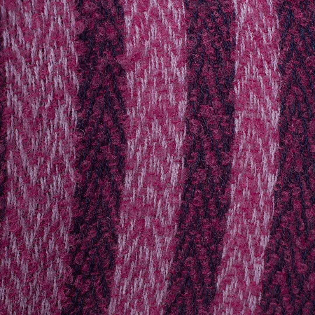 Handwoven Alpaca Blend Shawl in Purple from Peru - Artisanal Majesty