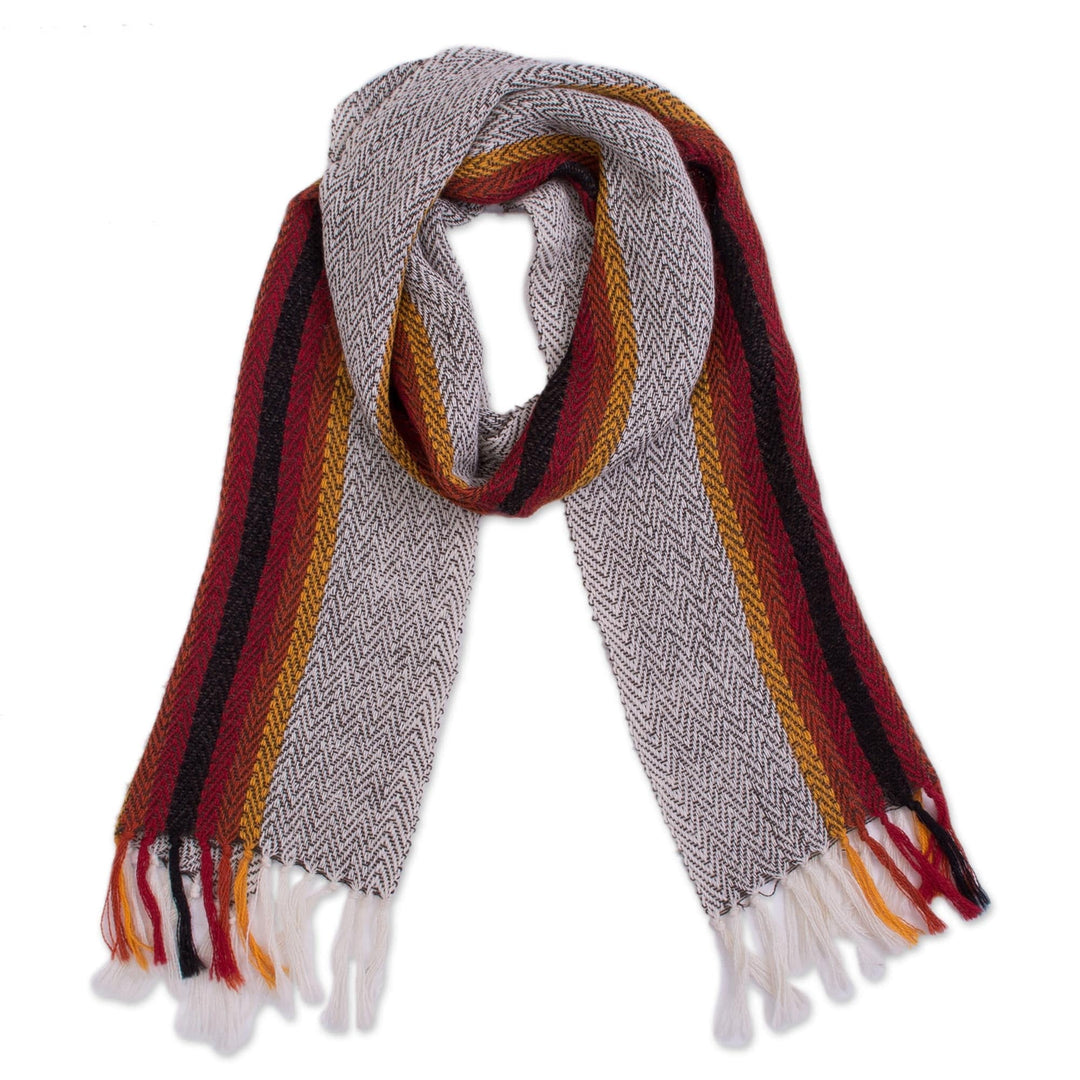 Handwoven 100% Alpaca Scarf in Grey from Peru - Grey Passion