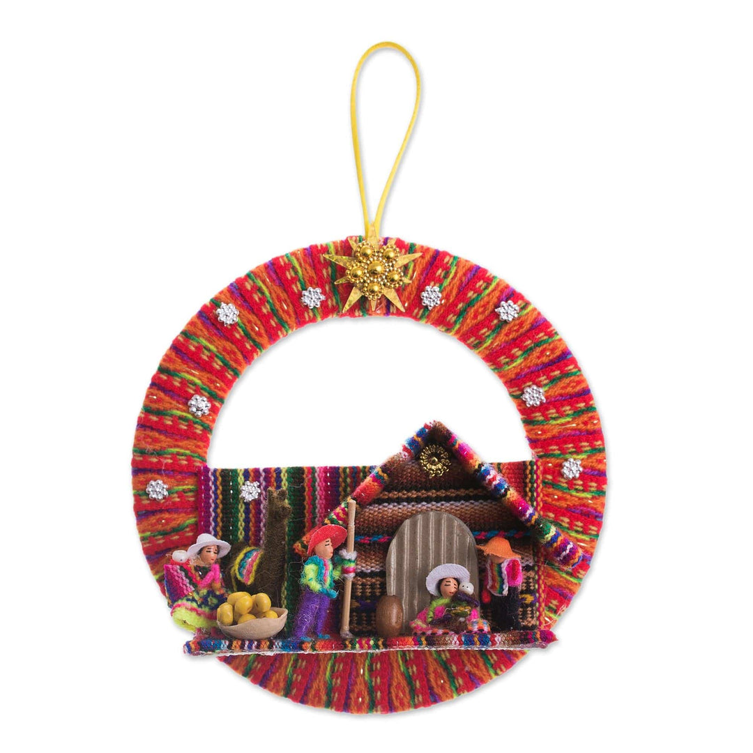 Fabric Nativity Scene Ornament Handcrafted in Peru - Happiness in the Andes