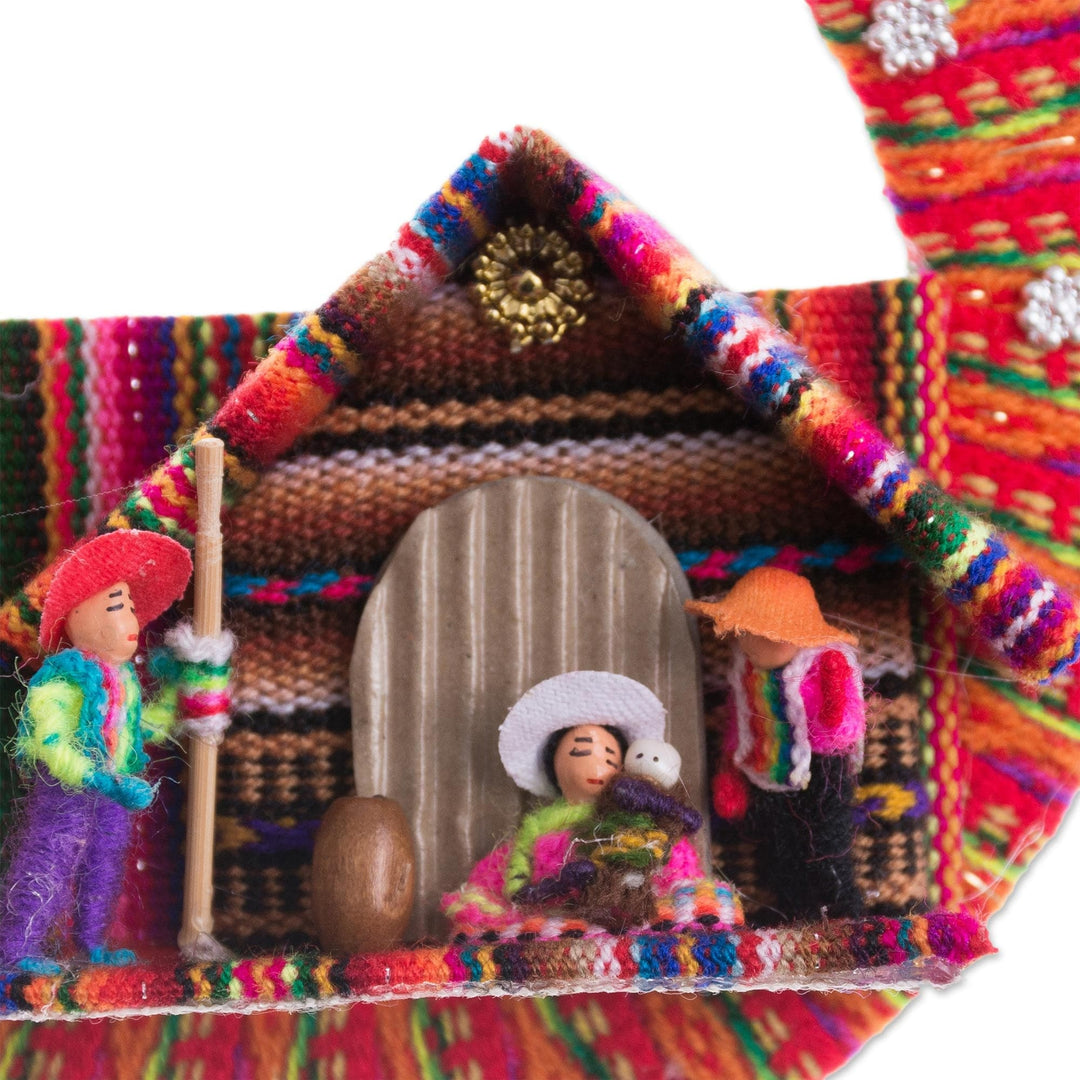 Fabric Nativity Scene Ornament Handcrafted in Peru - Happiness in the Andes