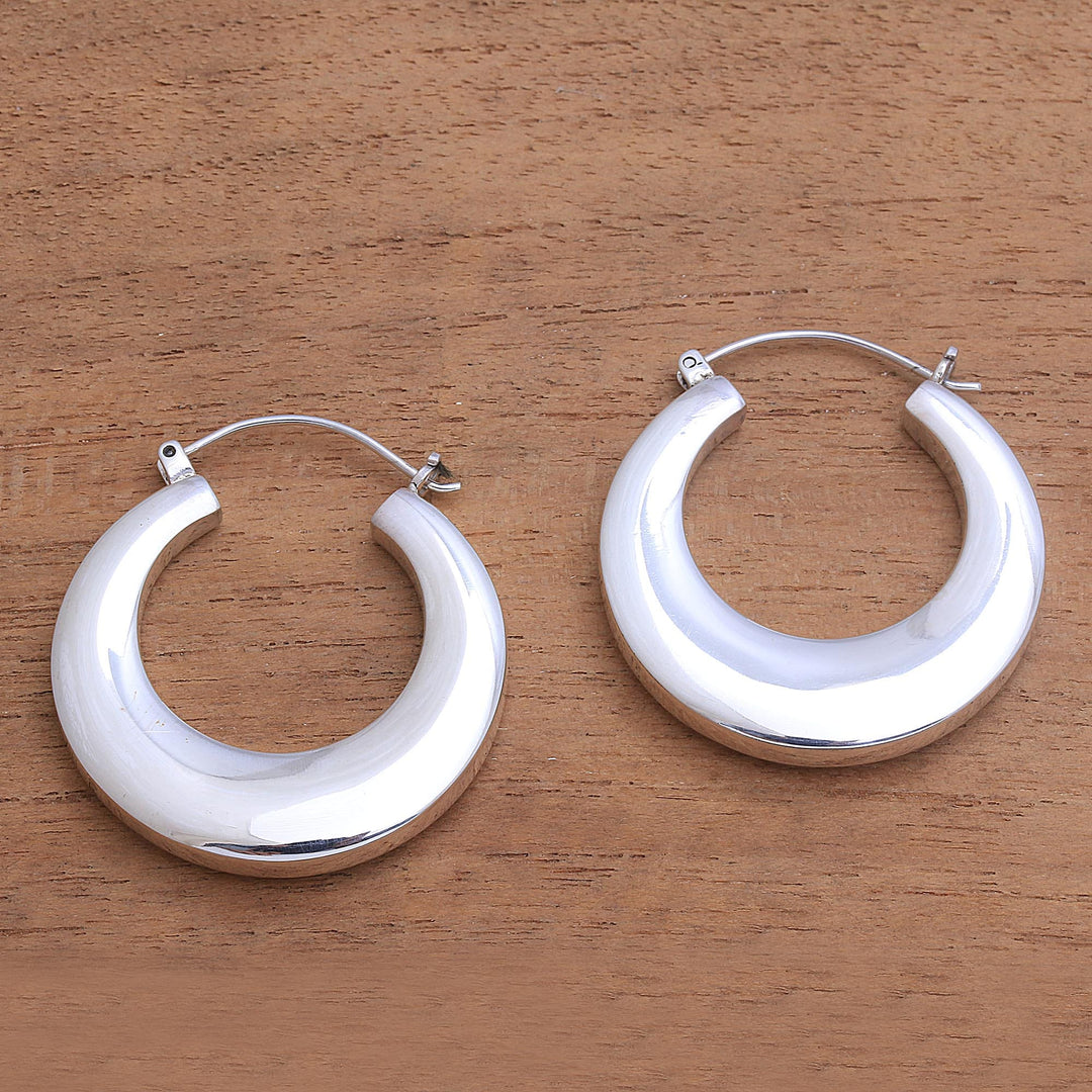 Sterling Silver Hoop Earrings Crafted in Bali - Bold Glamour