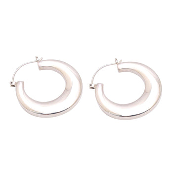 Sterling Silver Hoop Earrings Crafted in Bali - Bold Glamour