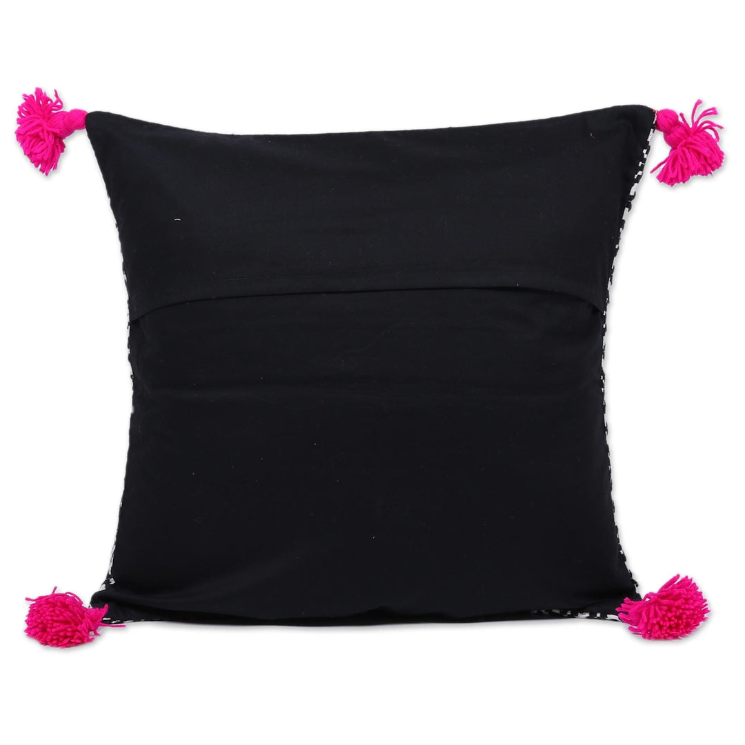 Two Black and White Geometric Motif Cotton Cushion Covers - Bedazzle