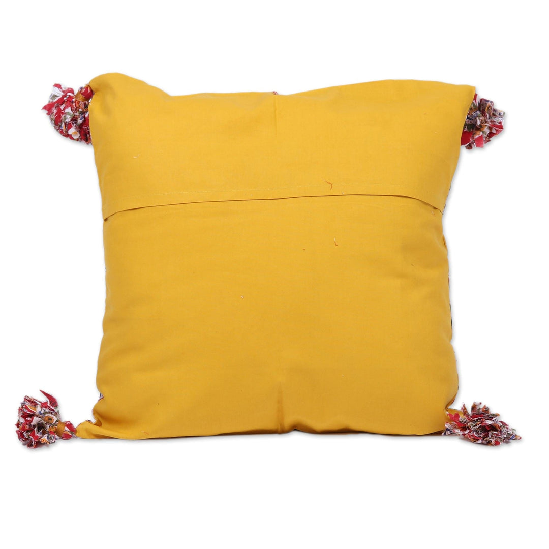 Floral Ochre Cotton Cushion Covers (Pair) - Floral Oasis in Ochre