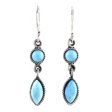 Natural Larimar Dangle Earrings from Thailand - Sky Bliss