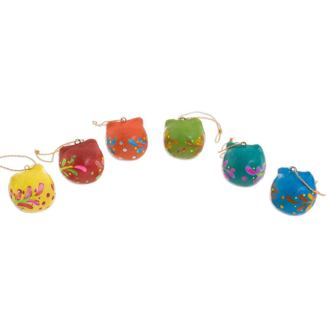 Hand-Painted Ceramic Owl Ornaments from Peru (Set of 6) - Vigilant Owls