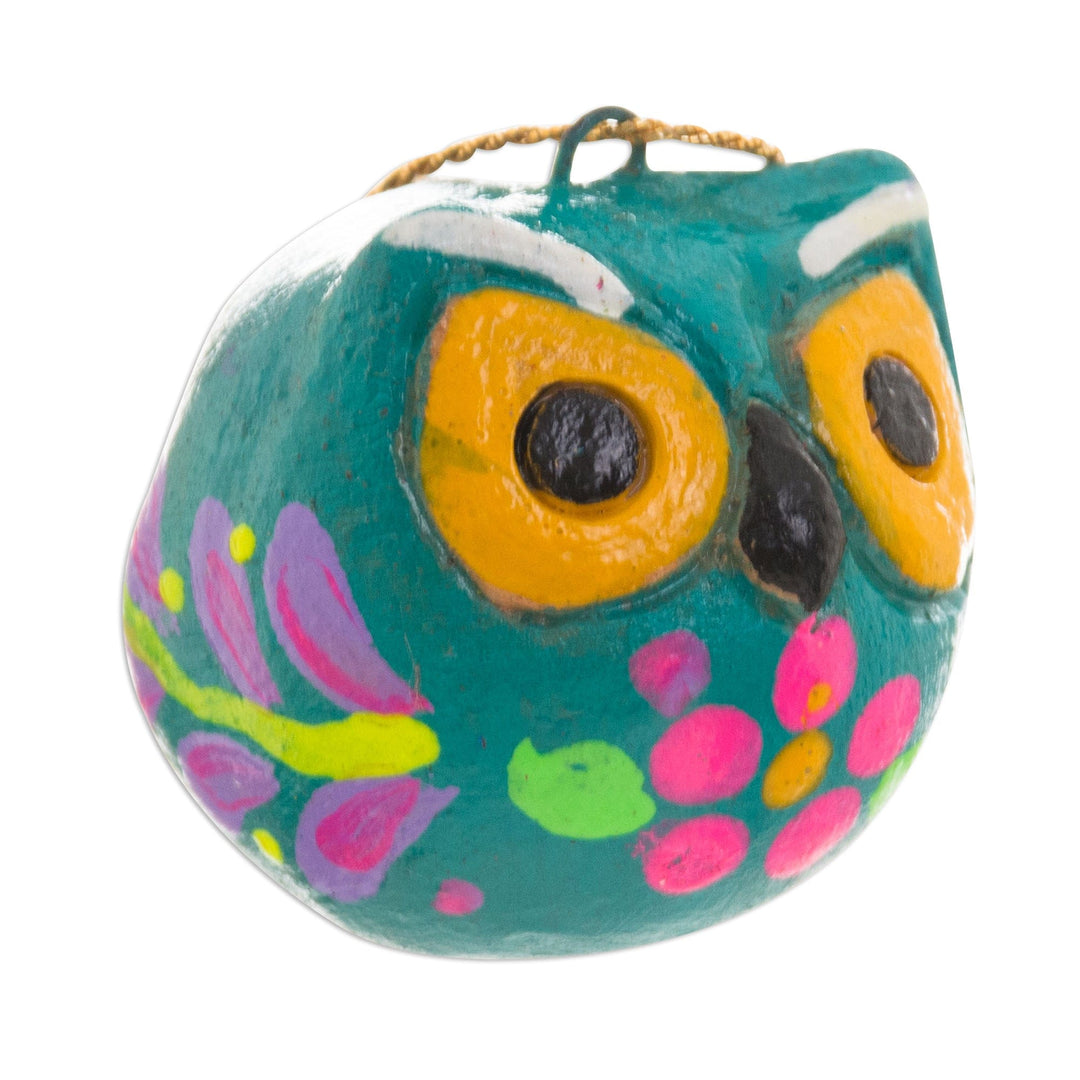 Hand-Painted Ceramic Owl Ornaments from Peru (Set of 6) - Vigilant Owls