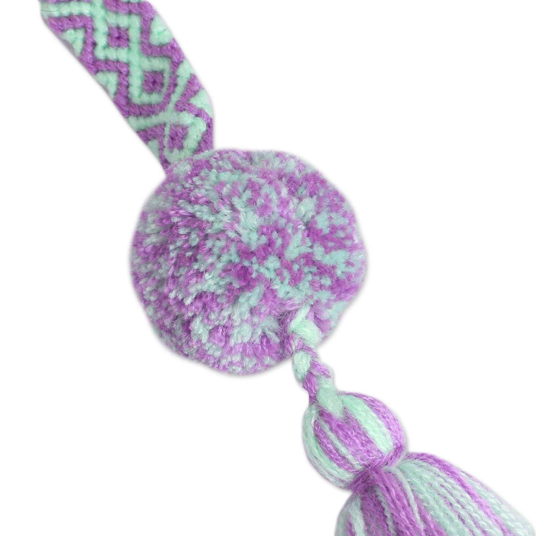 Cotton Ornaments in Celadon and Wisteria (Set of 4) - Delightful Pompoms