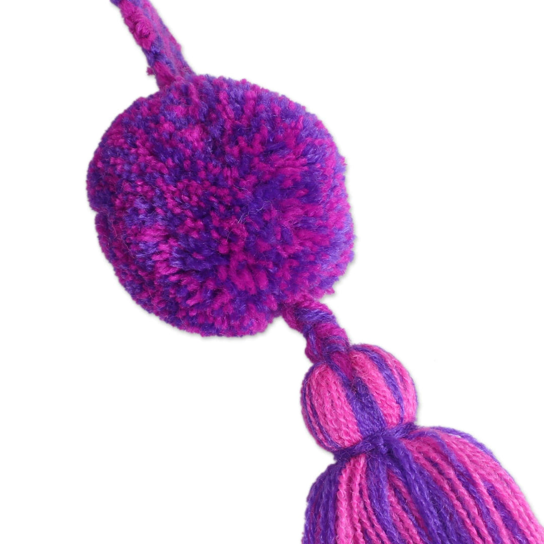 Cotton Ornaments in Orchid and Blue-Violet (Set of 4) - Majestic Pompoms