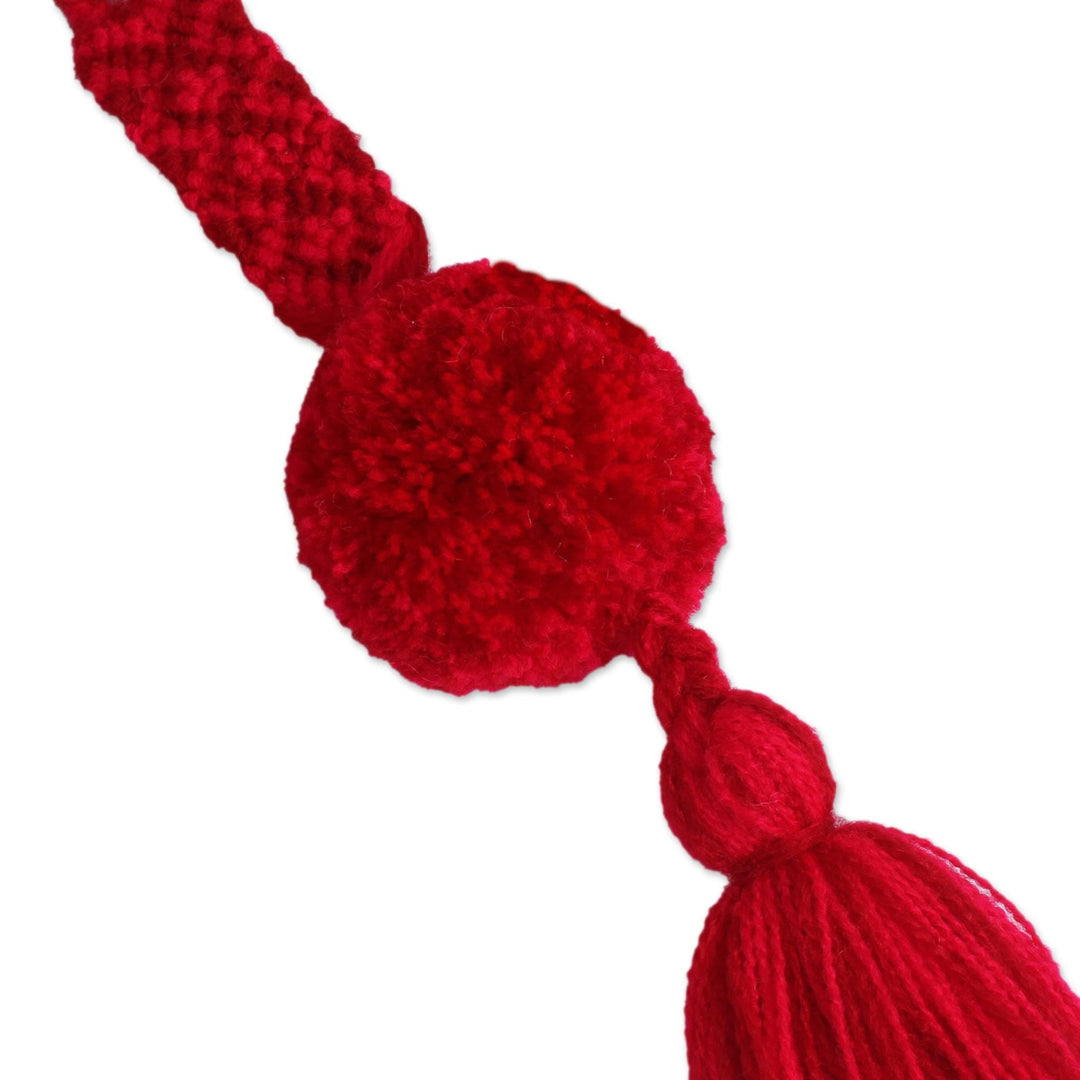 Cotton Ornaments in Crimson and Cherry (Set of 4) - Pompom Passion