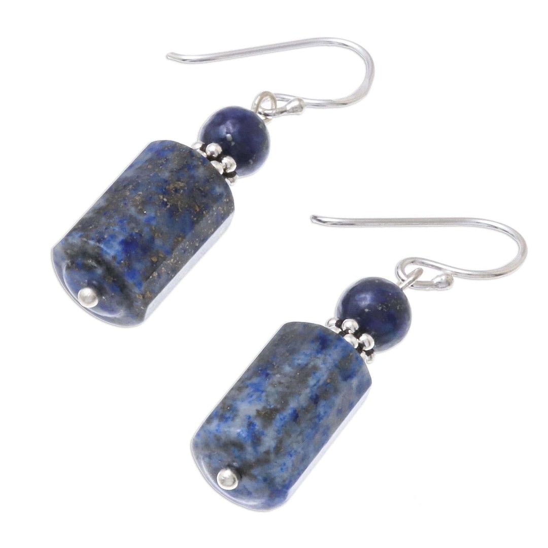 Lapis Lazuli Dangle Earrings from Thailand - Blue Marvel