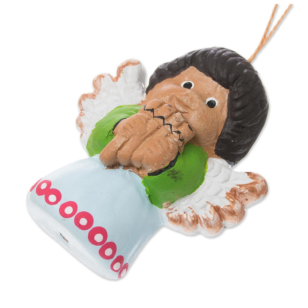 Hand-Painted Ceramic Angel Ornaments from Peru (Set of 5) - Music of Angels