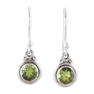 4.5-Carat Peridot Dangle Earrings from India - Glistening Circles