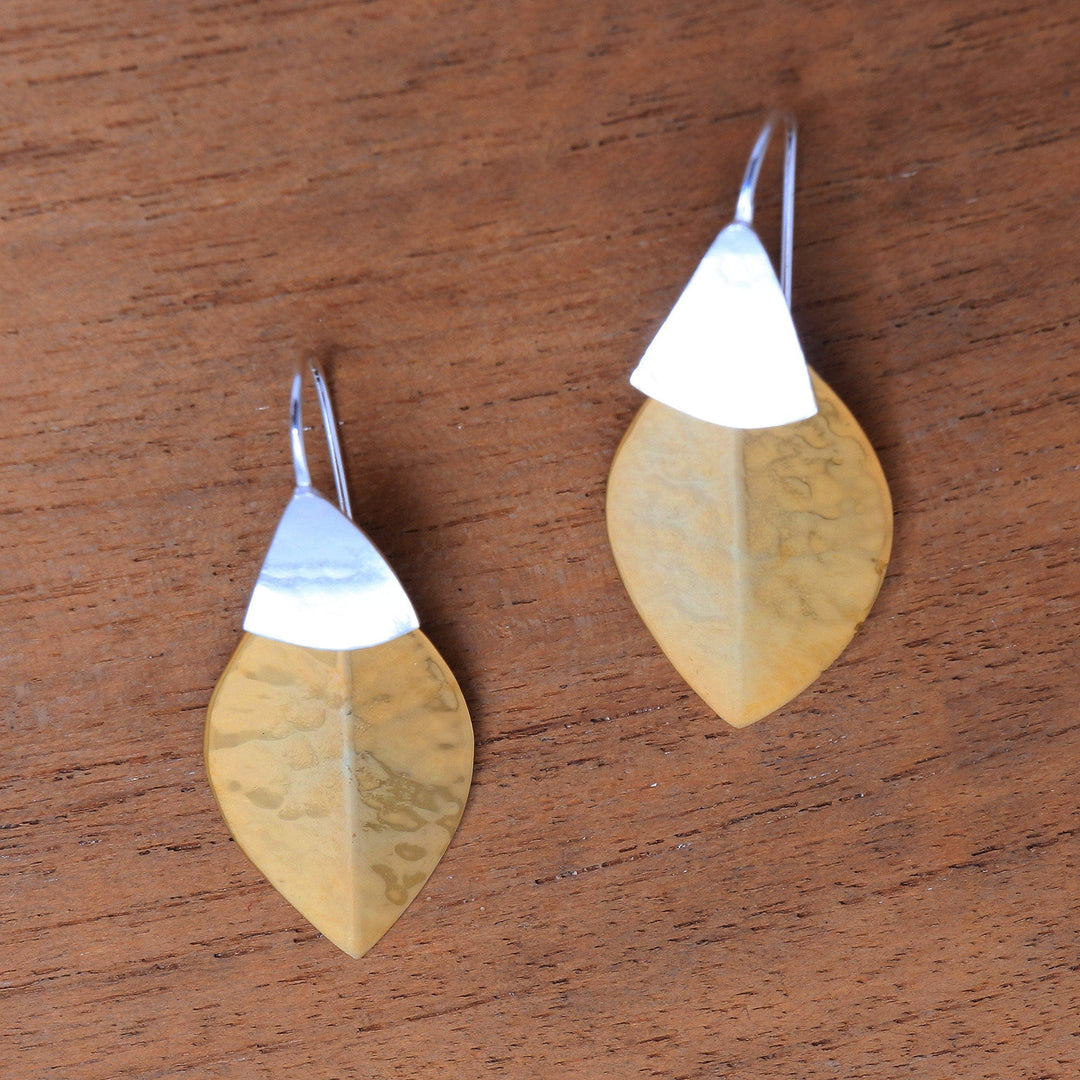 22k Gold Plated Dangle Earrings from Bali - Modern Fall