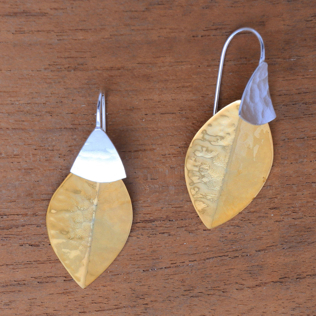 22k Gold Plated Dangle Earrings from Bali - Modern Fall
