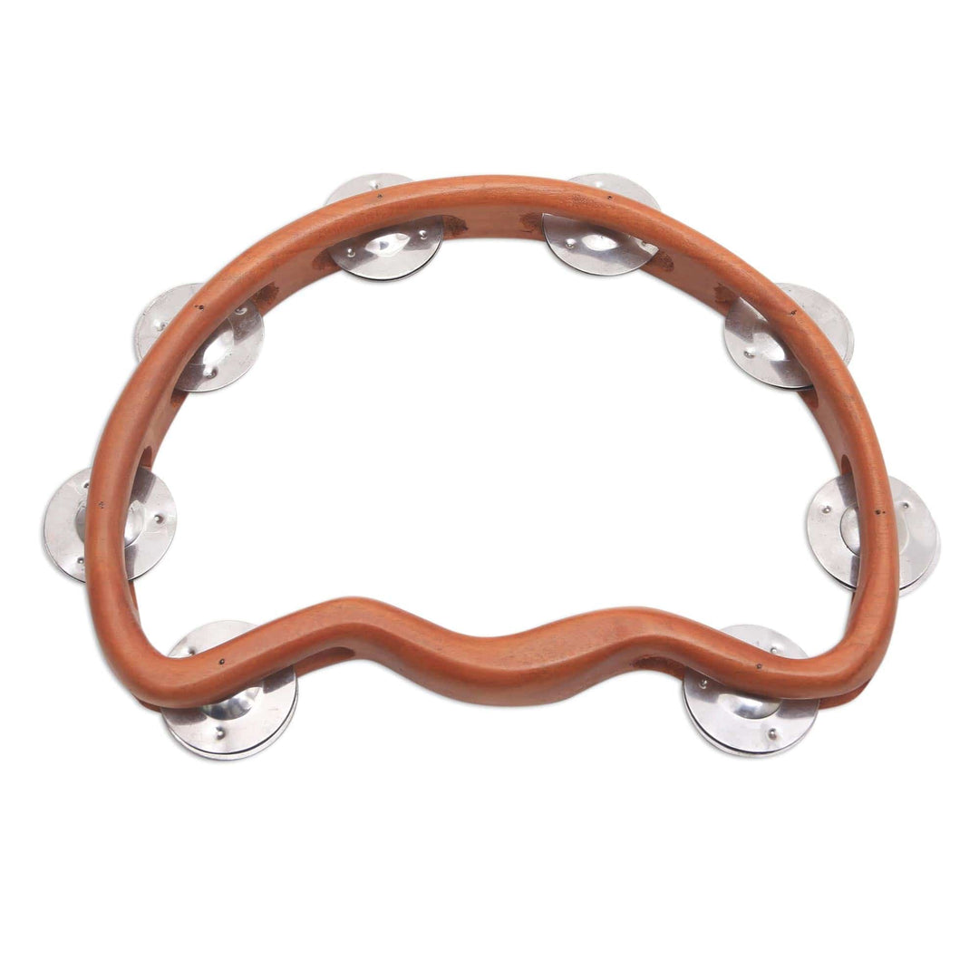 Handmade Suar Wood Tambourine from Bali (9.5 inch) - Funky Vibes