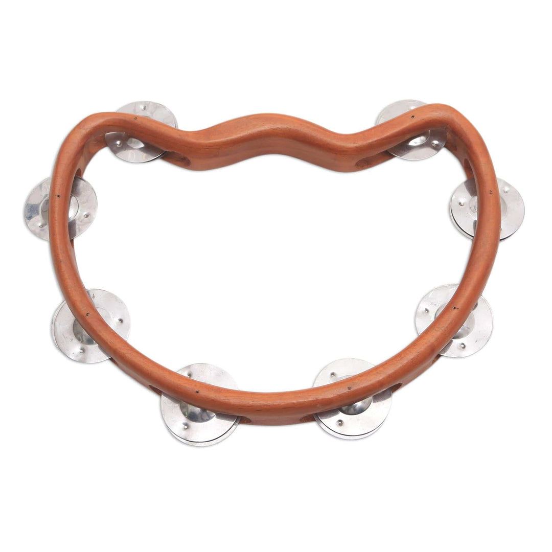 Handmade Suar Wood Tambourine from Bali (9.5 inch) - Funky Vibes