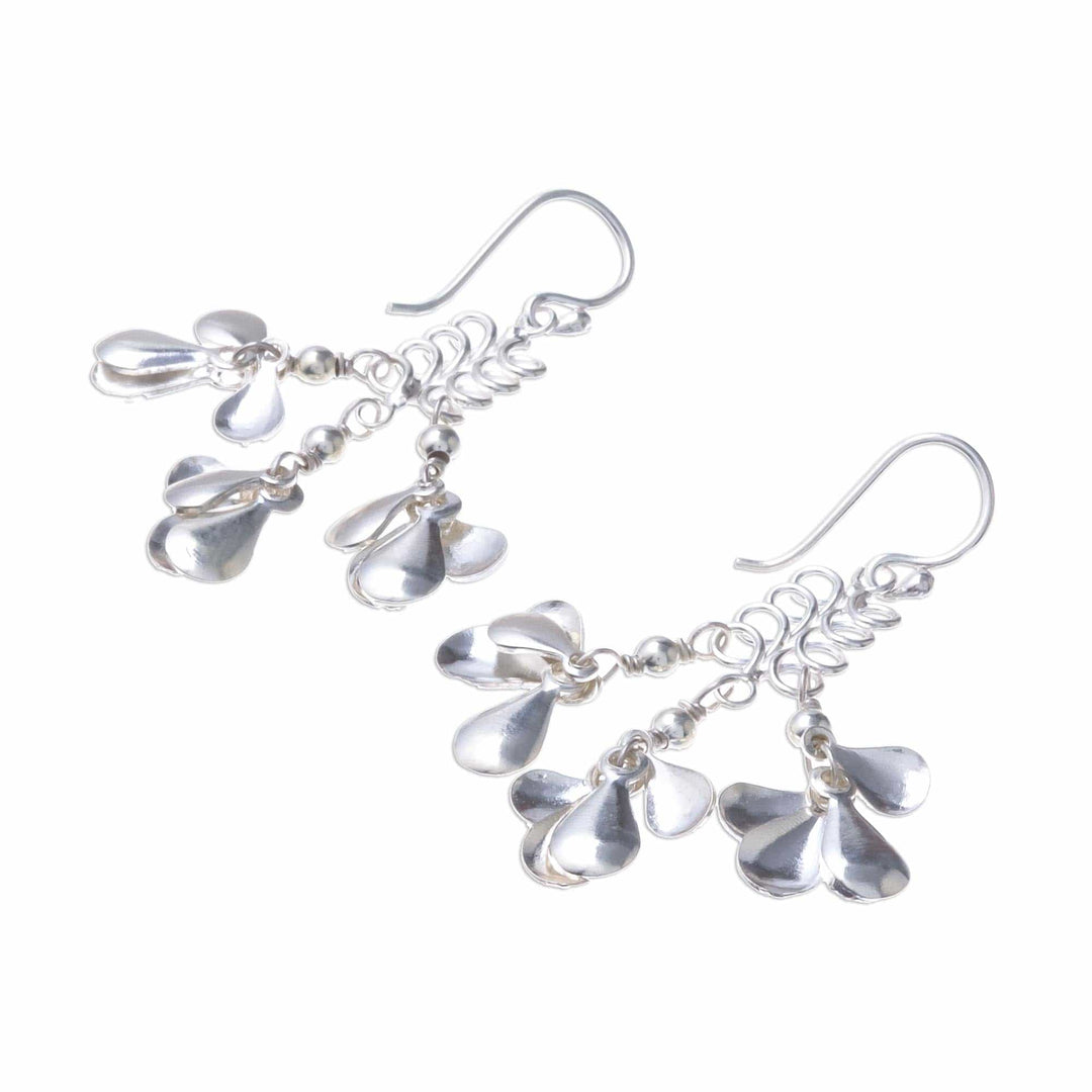 Sterling Silver Drop Pattern Chandelier Earrings - Lovely Woman