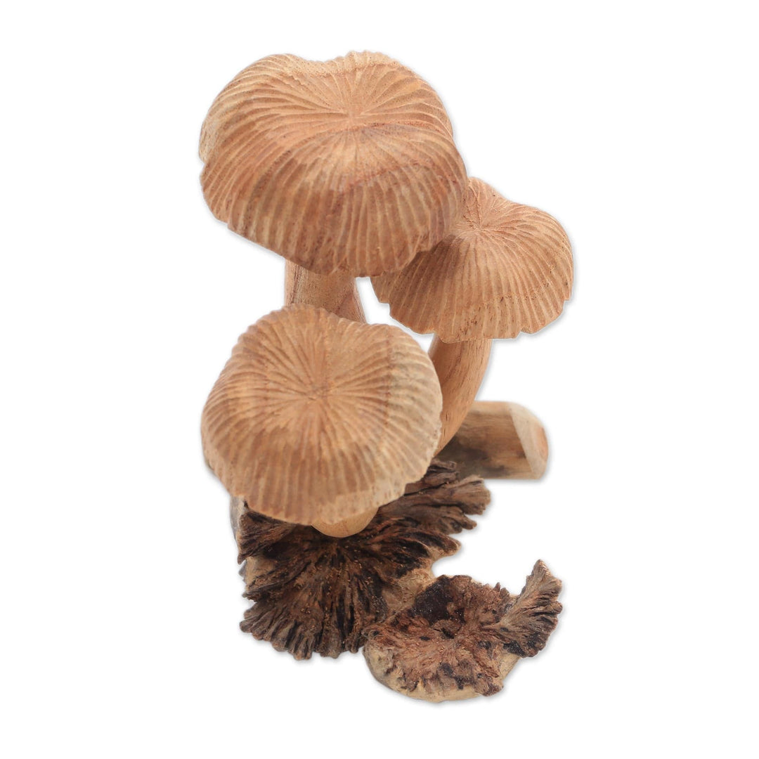 Jempinis Wood Mushroom Figurine from Bali - Bali Mushrooms