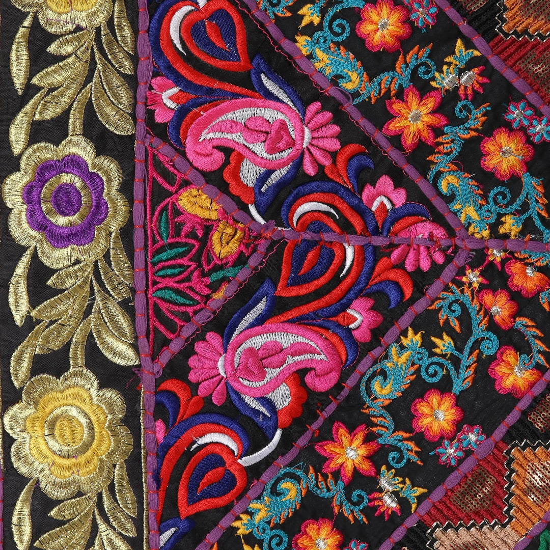 Floral Geometric Recycled Cotton Blend Wall Hanging - Floral Window